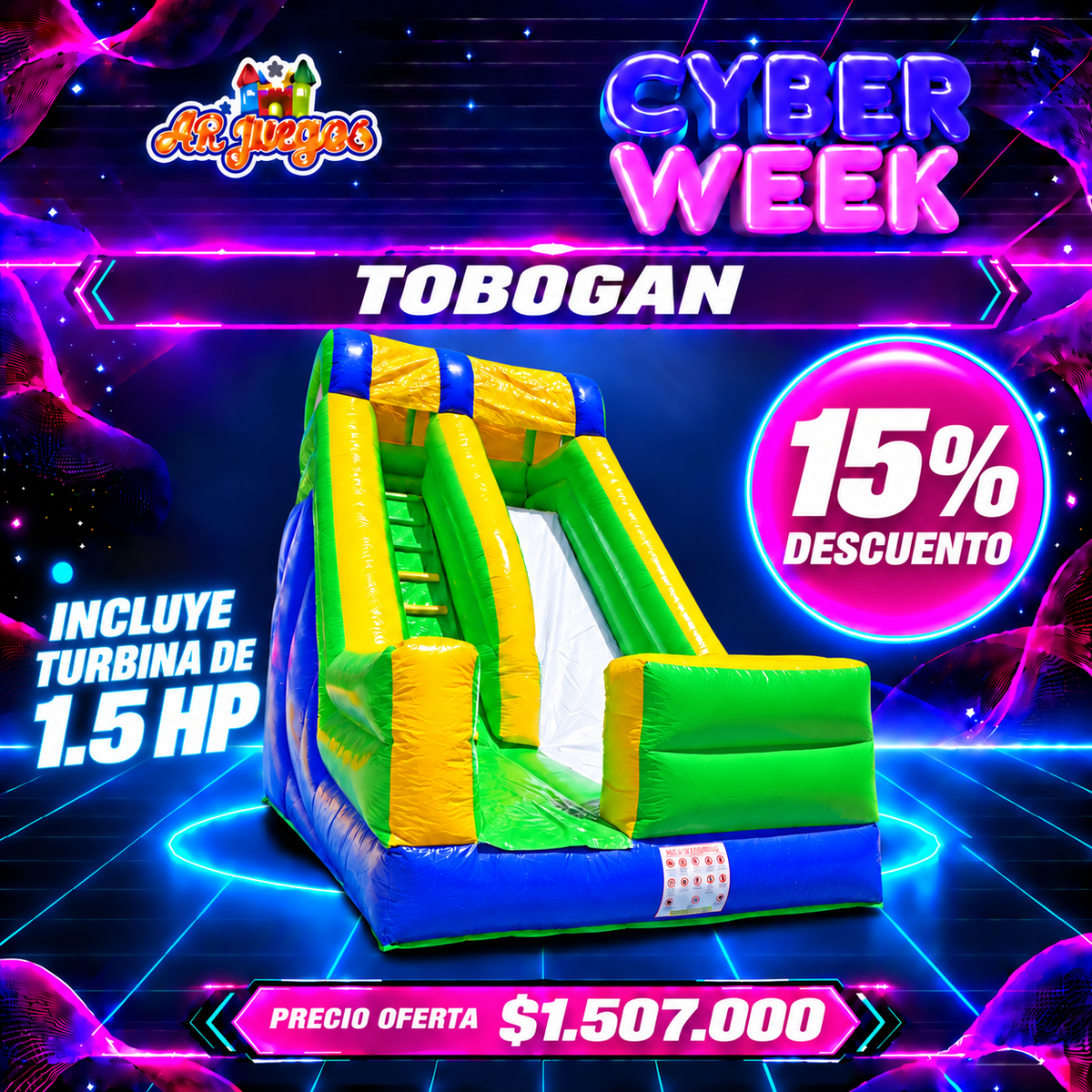 TOBOGAN INFLABLE AZUL VERDE