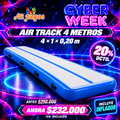 Air Track PE019 celeste de 4 x 1 x 0,20 m, incluye inflador, Cyber Week 20% de descuento, $232.000 IVA incluido