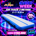 Air Track PE020 celeste de 3 x 1 x 0,10 m, incluye inflador, Cyber Week 20% de descuento, $168.000 IVA incluido
