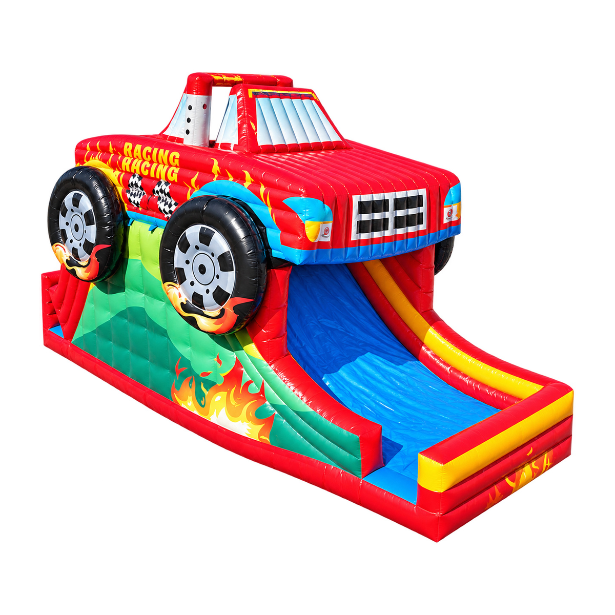 Tobogán Inflable Monster Truck con fondo blanco