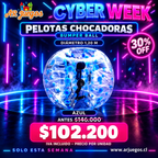 Cyber Week Bumper Ball azul diámetro 1,20 m: 30% de descuento, $102.200 IVA incluido por unidad.